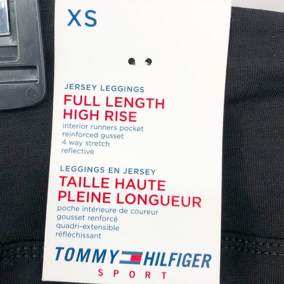 TOMMY HILFIGER SPORT Women's Performance Legging XS Black Jersey Stretch NWT - Picture 9 of 9